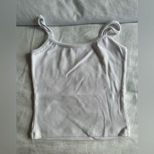 Clyque Women's White Ribbed Tank Top